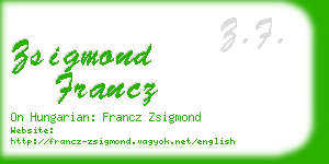 zsigmond francz business card